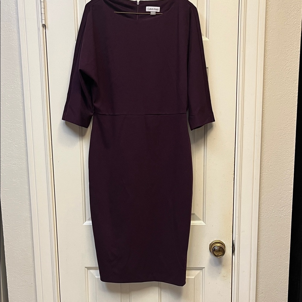 Calvin Klein Burgundy Dress 12 NWOT